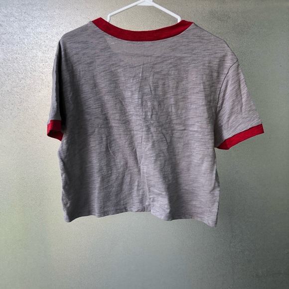 Guess Jeans Grey Short-sleeved Crop Top - Picture 2 of 2